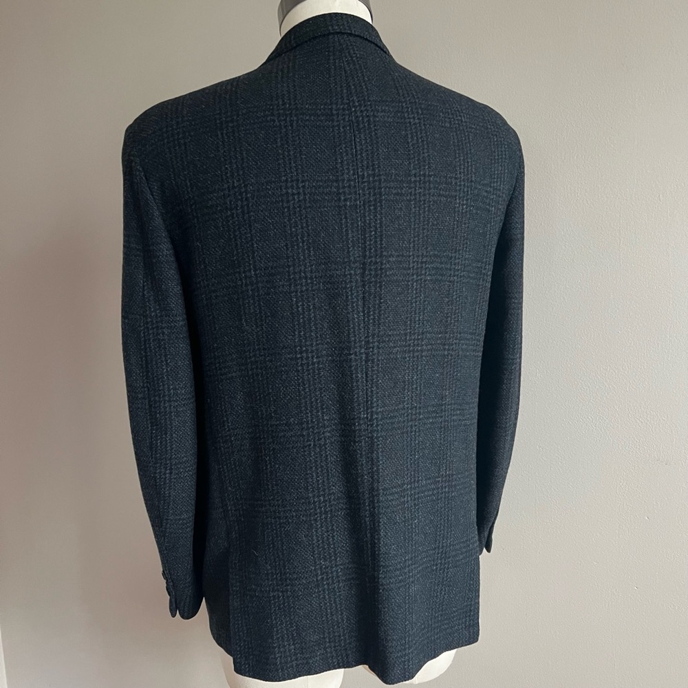 Ivy Trad 3/2 Roll Navy Plaid Wool Sportscoat - Picture 5 of 9